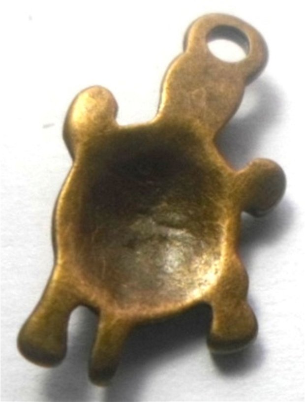 Charm metalic broasca testoasa bronz 23 mm