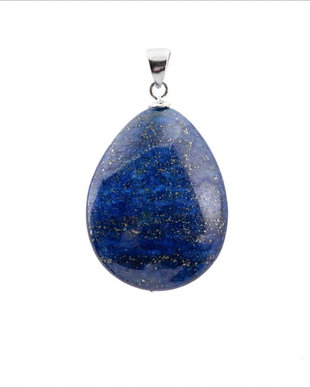 Pandantiv picatura din lapis lazuli natural si agatatoare din argint 925