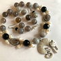 LAZY ARISTOCAT-agate,onix,perle de cultura,rhinestone,zamac argintat