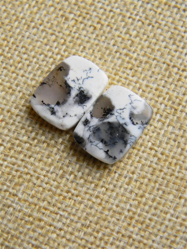 Pereche cabosoane opal dendritic (M12)