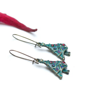 Cercei bradut cu cristale Swarovski