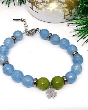 Bratara lucky charm /inox si jad