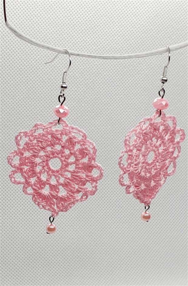cercei handmade mandala - roz