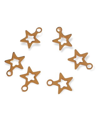 Steluta decupata charm inox auriu 10x8mm  IN.0004