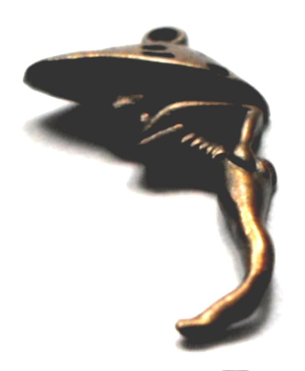 Charm metalic zana cu umbrela bronz