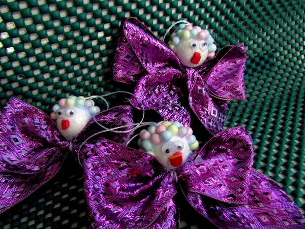 3 Ornamente Craciun  Zboruri violete  CR 003