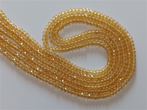 Cristale rondele, auriu-coniac, 2,5mm - 1 buc