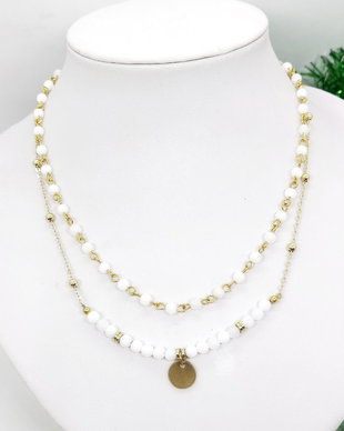Colier multisir-white jade