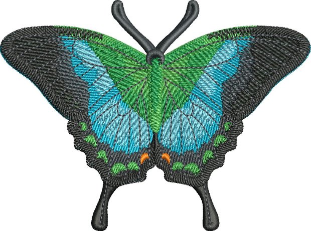 Fluture brodat Malabar Banded Peacock