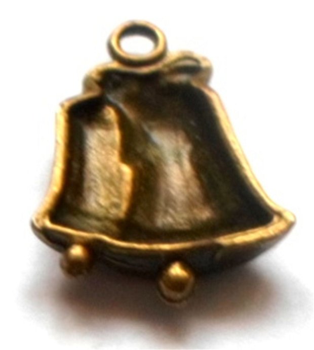 Charm metalic clopotei de Craciun bronz