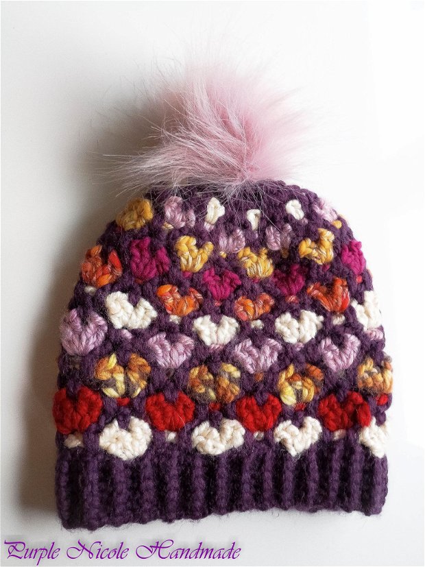 Liliac de iarna - caciula colorata slouchy gumdrop hat