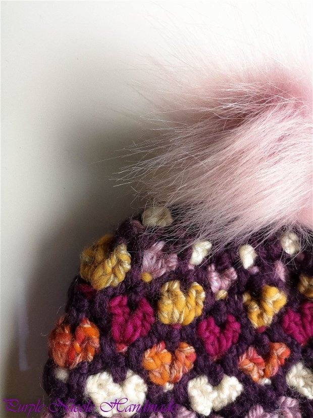 Liliac de iarna - caciula colorata slouchy gumdrop hat