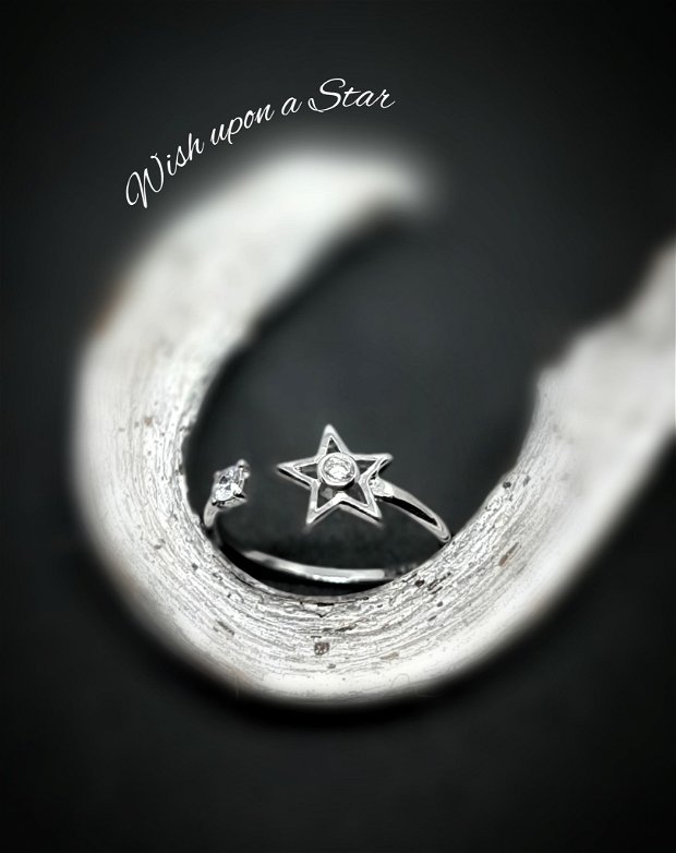 Inel din argint cu steluță și Cubic Zirconia
