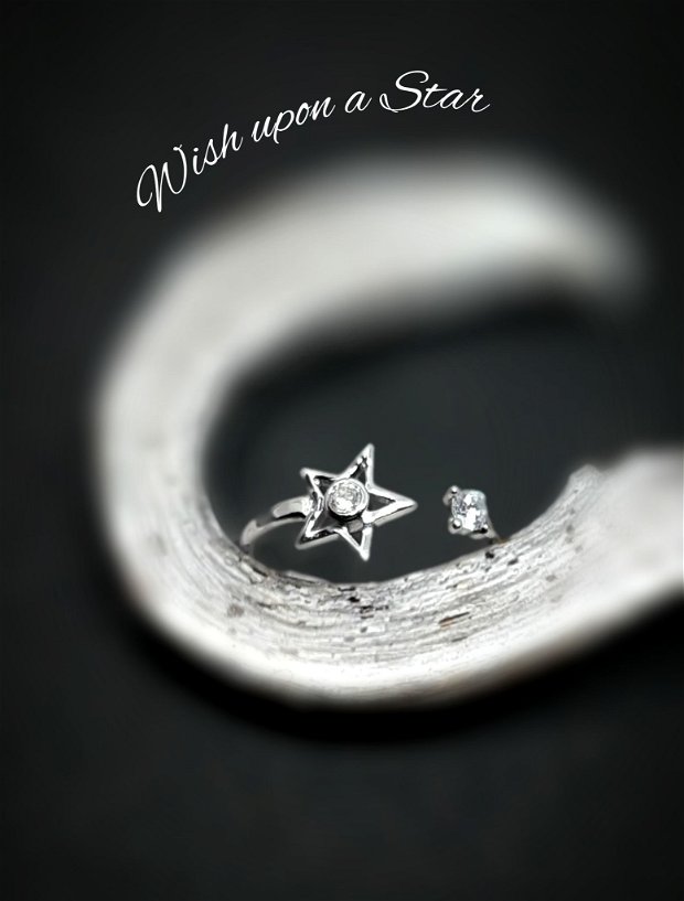 Inel din argint cu steluță și Cubic Zirconia