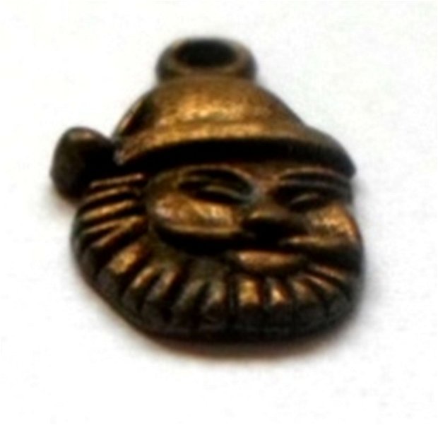 Charm metalic cap de Mos Craciun bronz