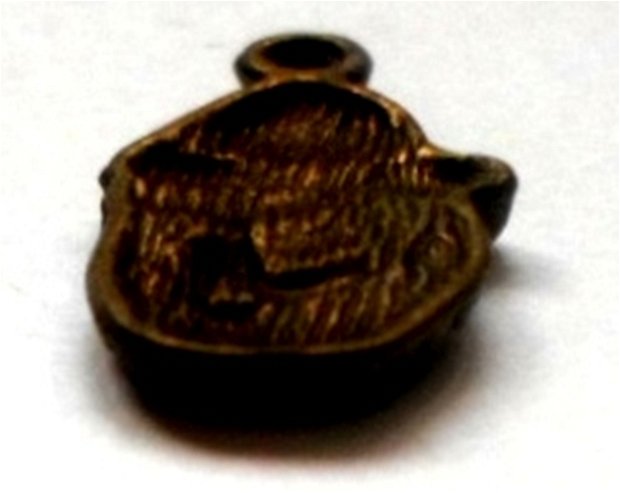Charm metalic cap de Mos Craciun bronz