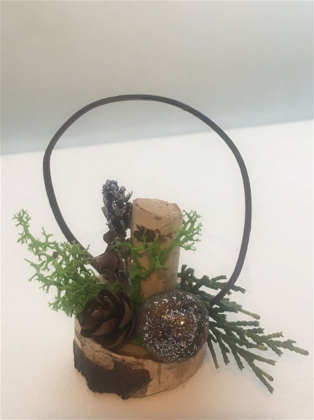 Mini cosulete Craciun-cu licheni, conuri, elemente naturale