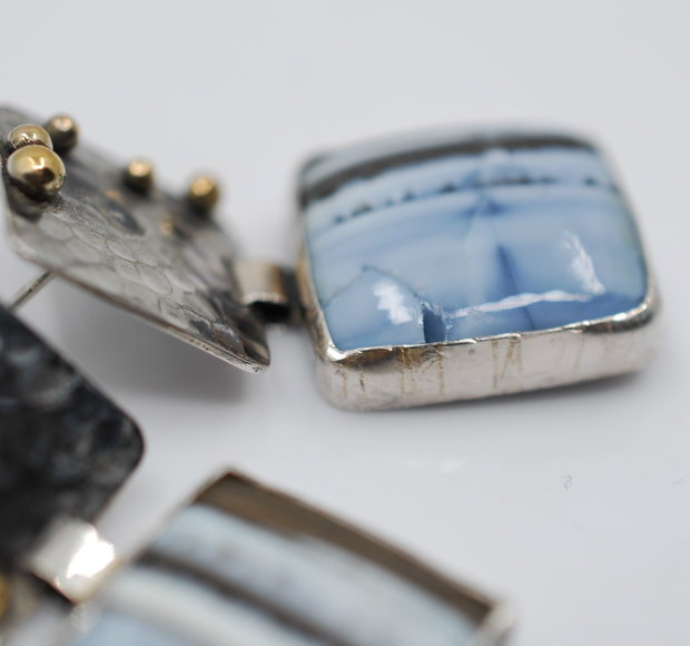 Cercei statement, din argint 925 cu opal owyhee