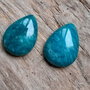 Cabochon amazonit rusesc, 25x18 mm (1 buc)