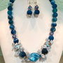 TWISTED BLUE-agate,aquamarin,murano,email,argint tibetan