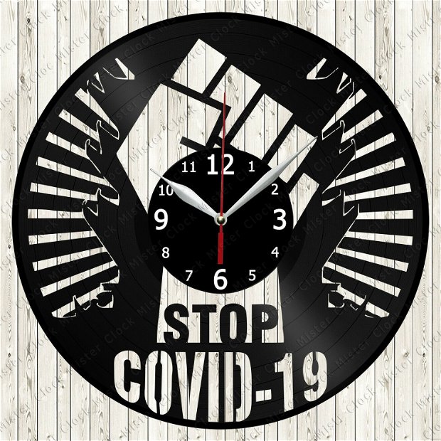ceas de perete "Stop covid-19"