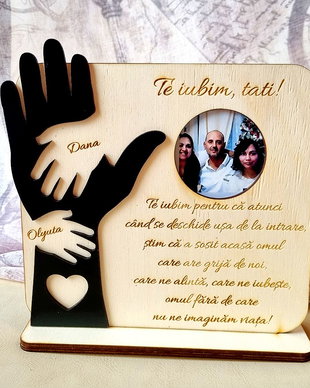 Tablou MAINI personalizat cu MESAJ si POZA