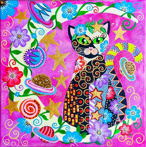 Tablou pictura pisica "Cosmic Cat"