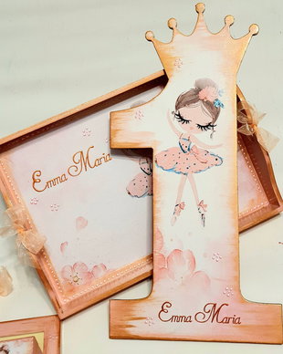 Tava personalizata mot, cu tema balerina
