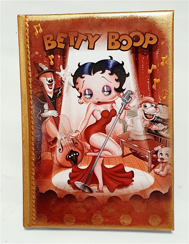 Agenda nedata, aspect retro Betty Boop. Se poate personaliza cu nume, sau mesaj.