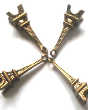 Charm metalic turn Effel auriu inchis