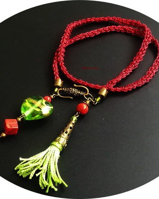 colier oriental lampwork si coral