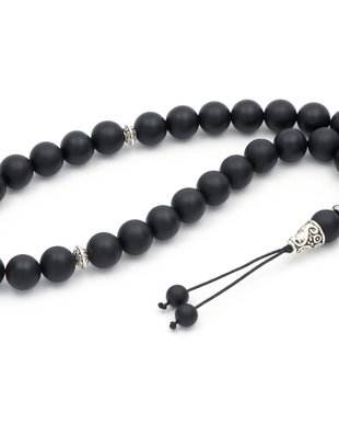 Matanie simpla din onix negru mat sfere 10 mm