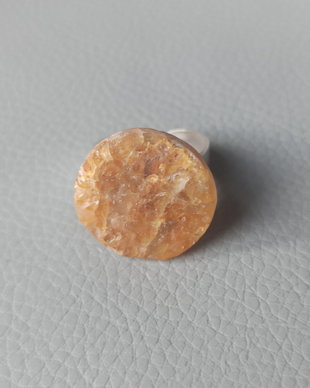 Inel din citrin druzy si argint 925