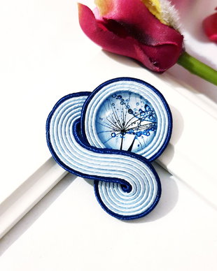 Brosa soutache, Martisor handmade unicat