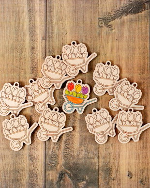 Baza lemn martisor - Lalele