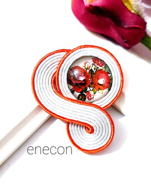 Brosa-mărțișor soutache