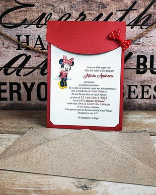 Invitatie Minnie Mouse - model Fundita