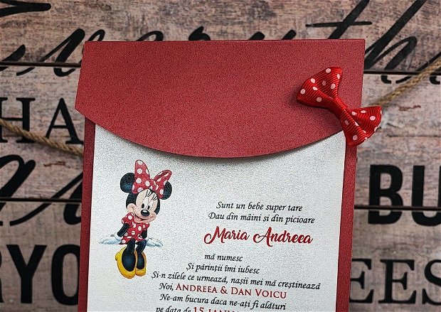Invitatie Minnie Mouse - model Fundita