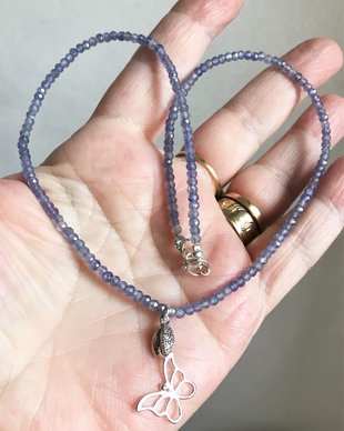 Colier cu rondele tanzanit si accesorii argint 925 REZERVAT