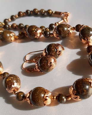 Bronzite & Rose Gold