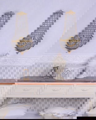 Set doua aplice din alama masiva aurie