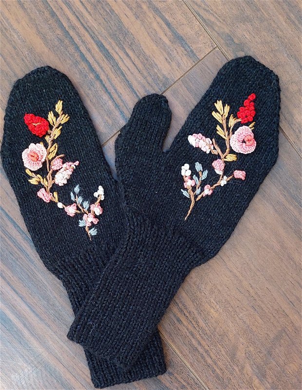 Mănuși handmade negre