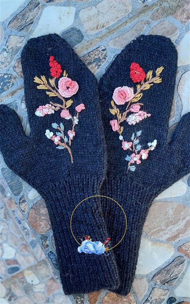 Mănuși handmade negre