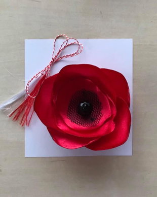 Martisor floare din matase, mac