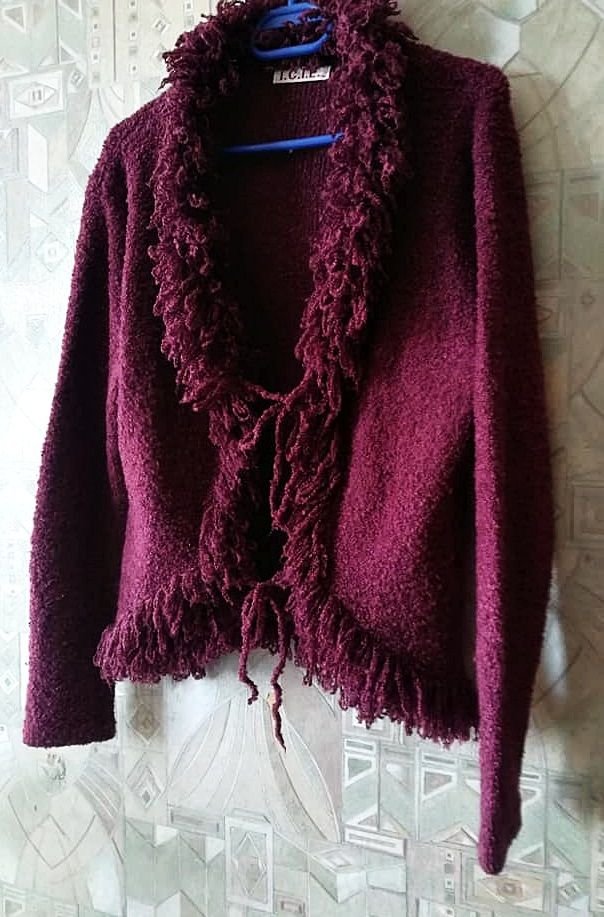 jacheta de lana tricotata violet