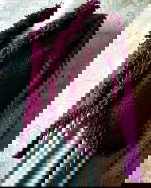 jacheta de lana tricotata violet