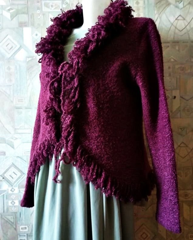 jacheta de lana tricotata violet