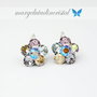Cercei Swarovski Chaton Flower Heliotrope / Argint 925