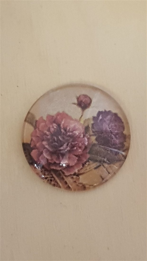 Cabochon (20mm) flori vintage