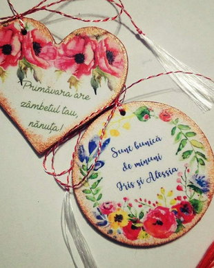 Martisoare personalizate din lemn, 5 cm